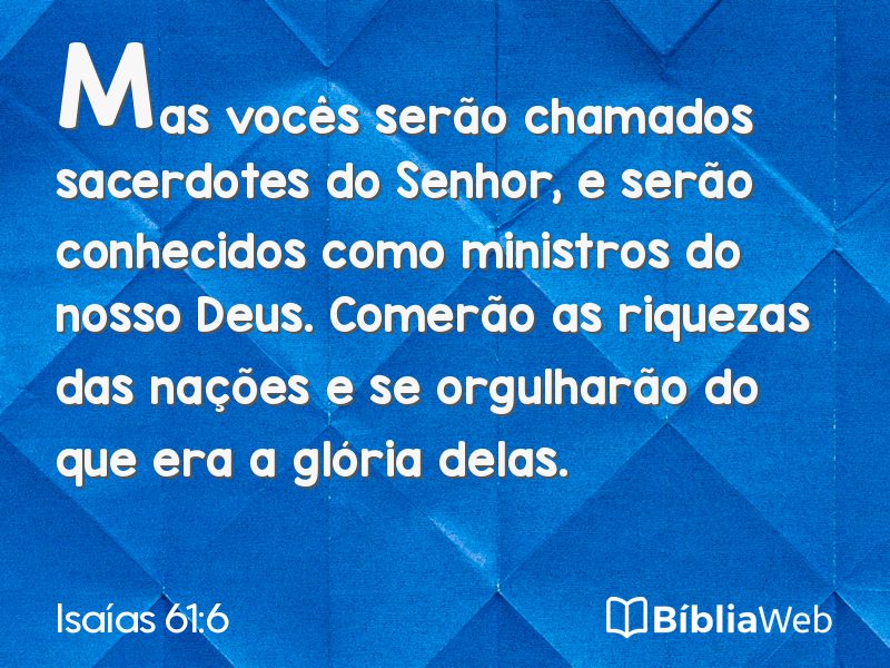 Isaías 61:6 em imagem para compartilhar