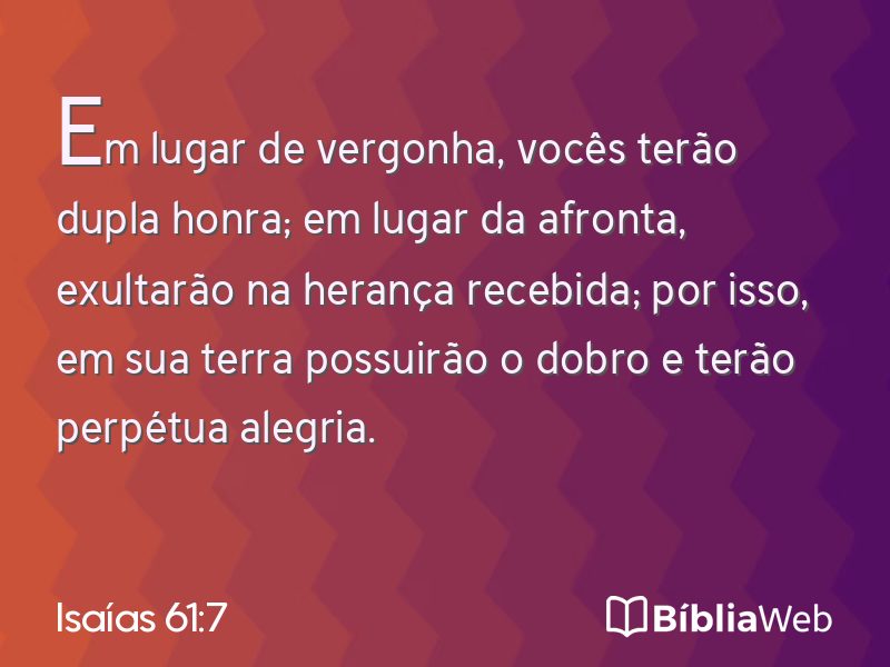 Isaías 61:7 em imagem para compartilhar