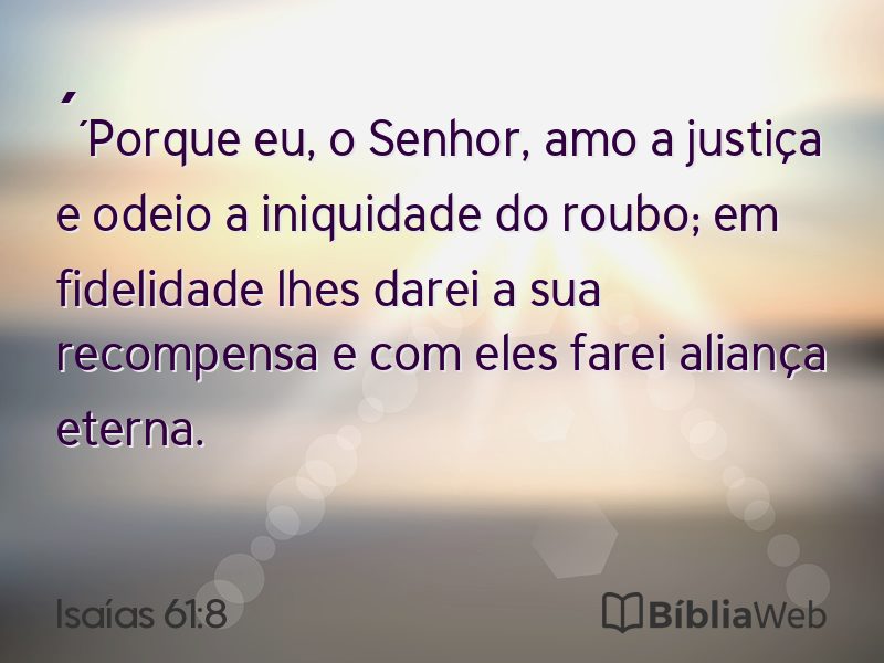 Isaías 61:8 em imagem para compartilhar