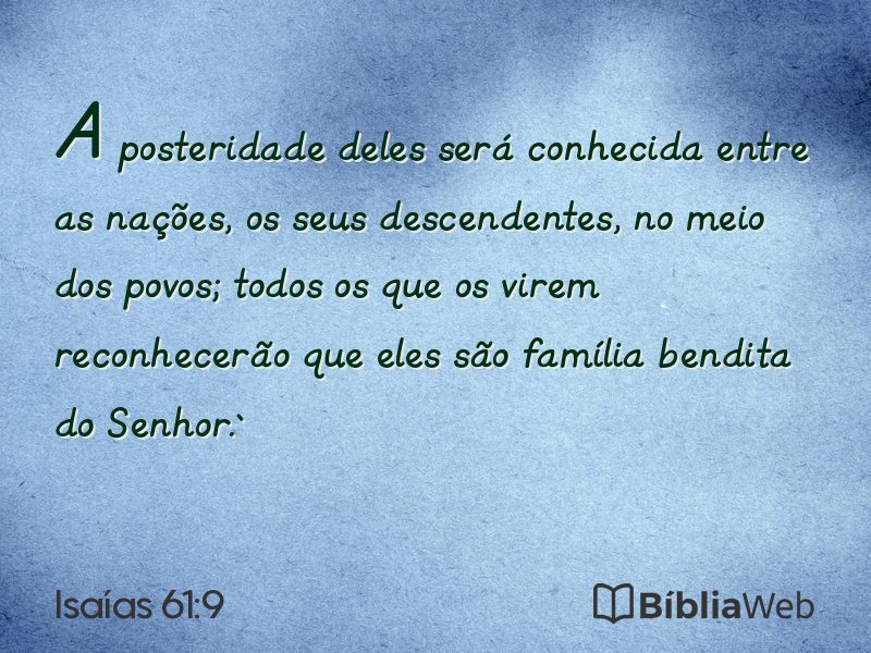 Isaías 61:9 em imagem para compartilhar