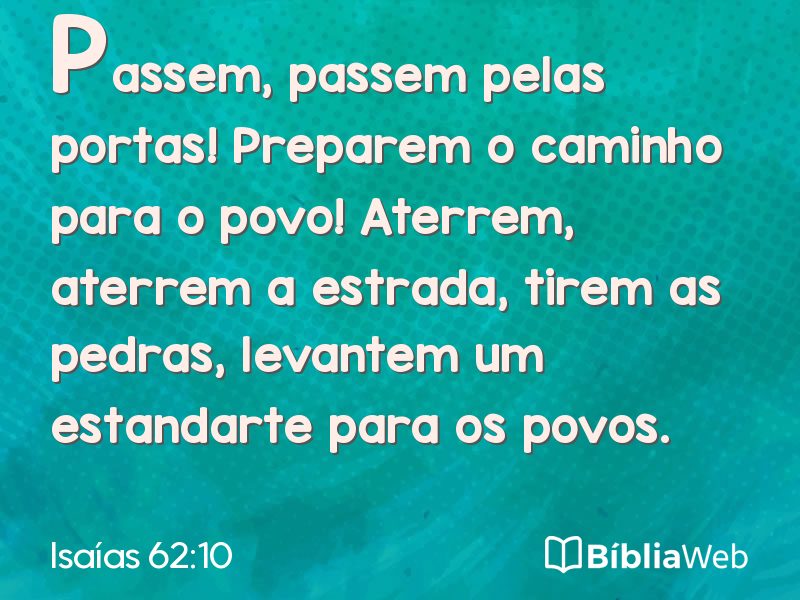 Isaías 62:10 em imagem para compartilhar
