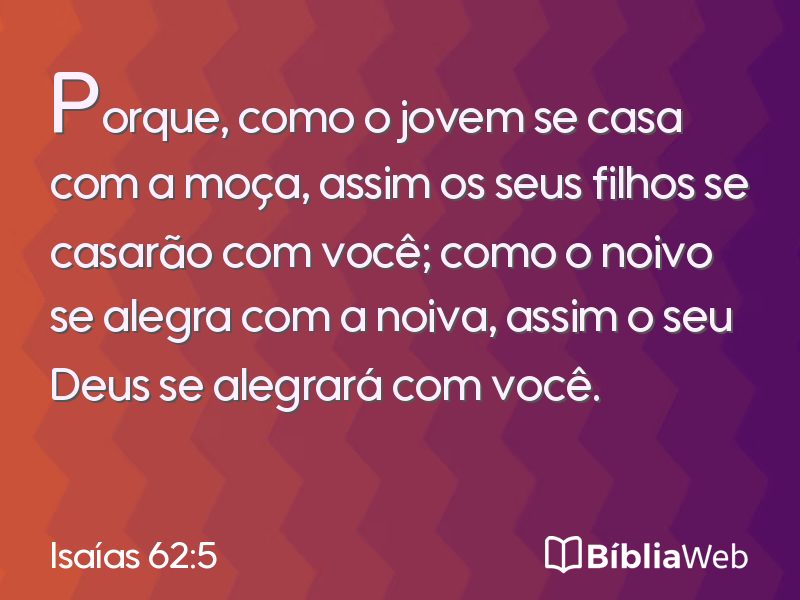 Isaías 62:5 em imagem para compartilhar