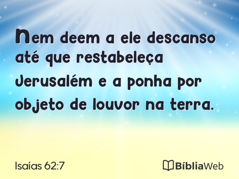 Isaías 62:7 em imagem para compartilhar