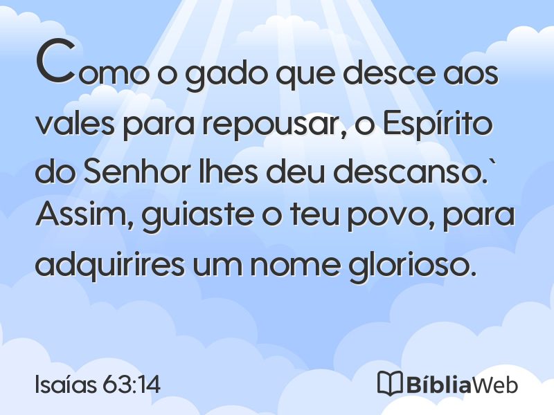 Isaías 63:14 em imagem para compartilhar