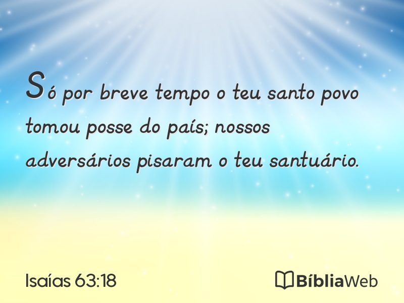 Isaías 63:18 em imagem para compartilhar