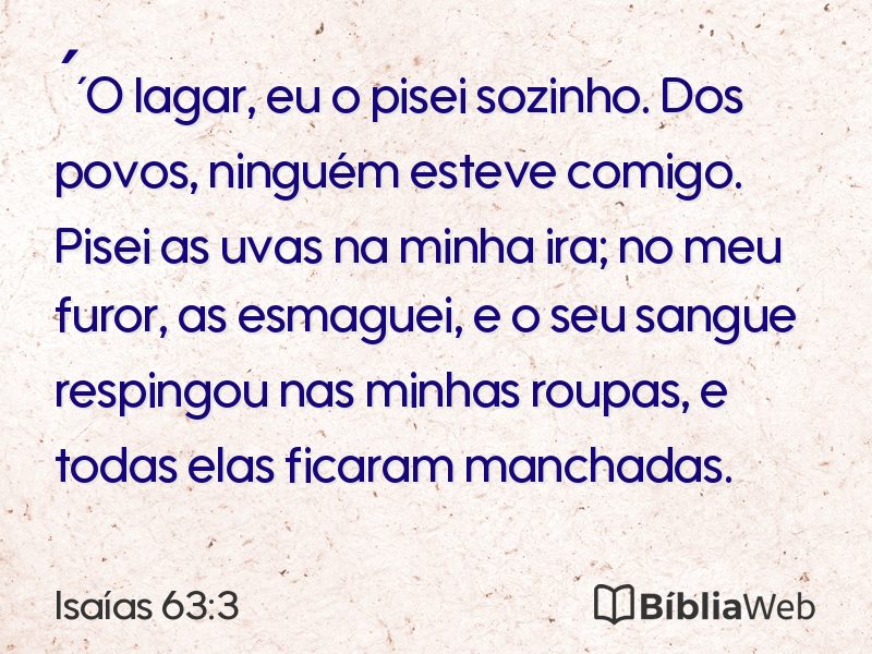 Isaías 63:3 em imagem para compartilhar