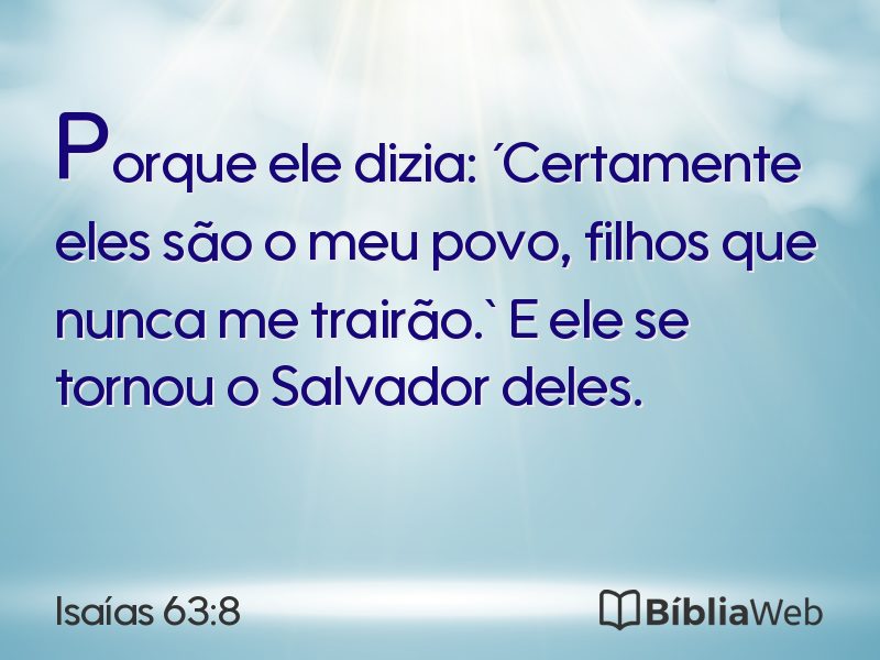 Isaías 63:8 em imagem para compartilhar