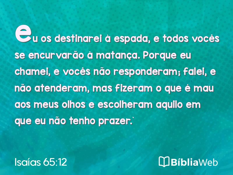 Isaías 65:12 em imagem para compartilhar