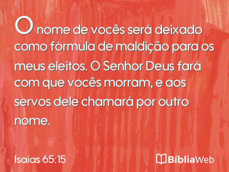 Isaías 65:15 em imagem para compartilhar