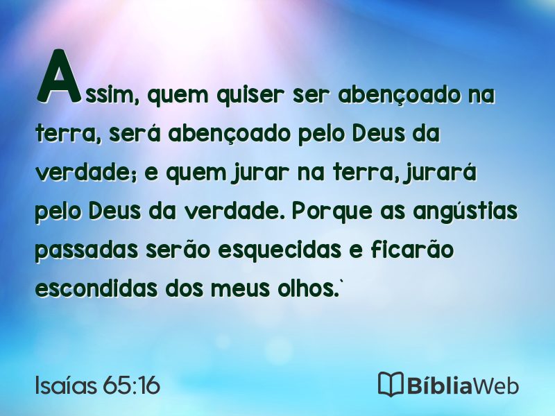 Isaías 65:16 em imagem para compartilhar