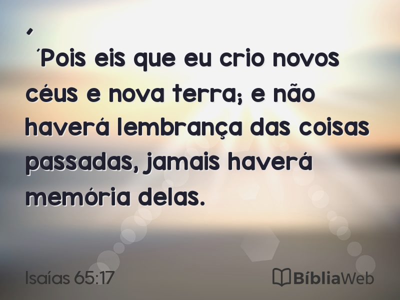 Isaías 65:17 em imagem para compartilhar
