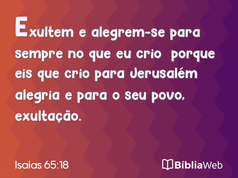 Isaías 65:18 em imagem para compartilhar