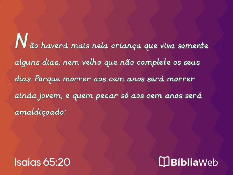 Isaías 65:20 em imagem para compartilhar