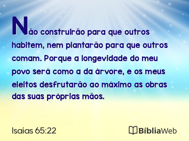 Isaías 65:22 em imagem para compartilhar