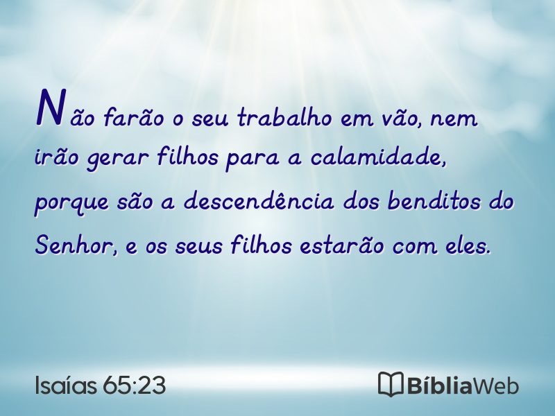 Isaías 65:23 em imagem para compartilhar