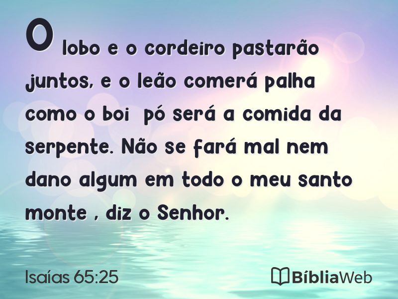 Isaías 65:25 em imagem para compartilhar