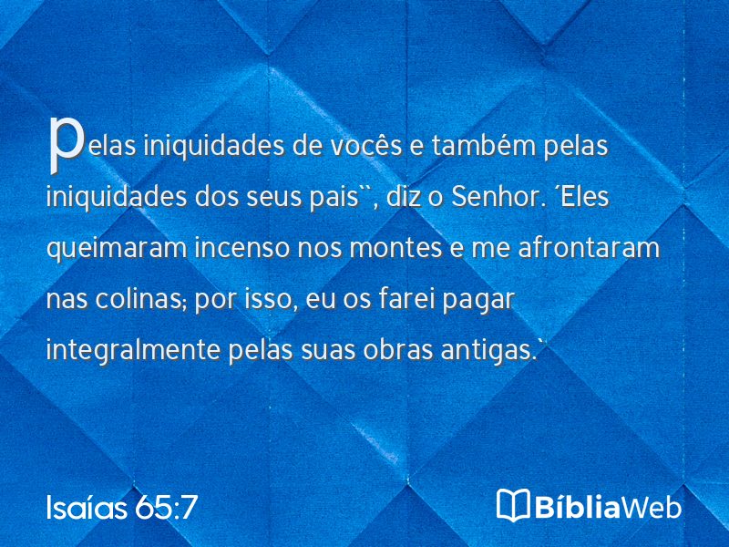 Isaías 65:7 em imagem para compartilhar