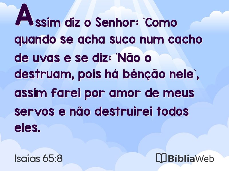 Isaías 65:8 em imagem para compartilhar