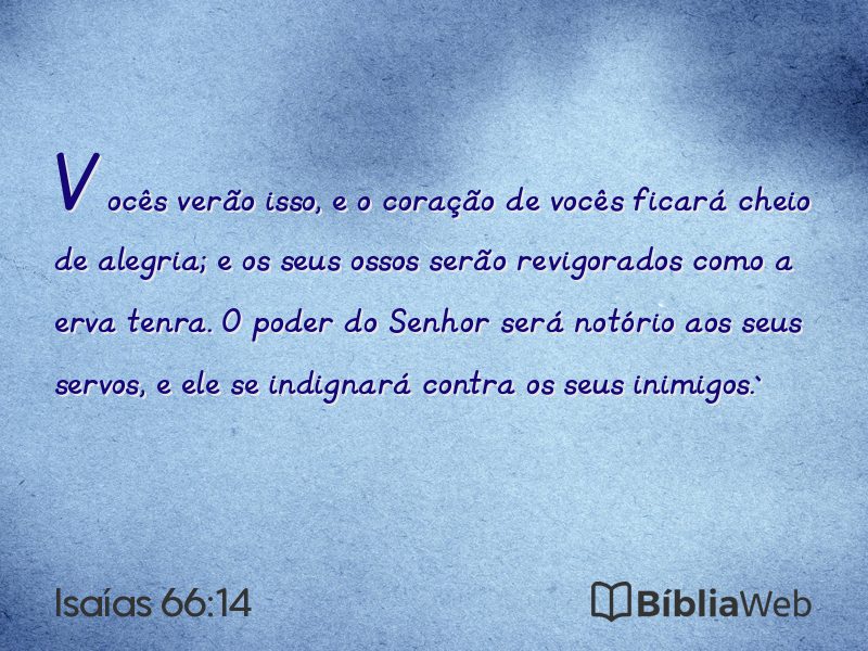 Isaías 66:14 em imagem para compartilhar