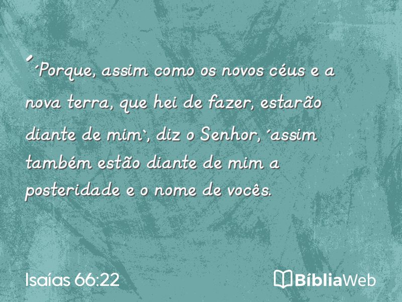 Isaías 66:22 em imagem para compartilhar