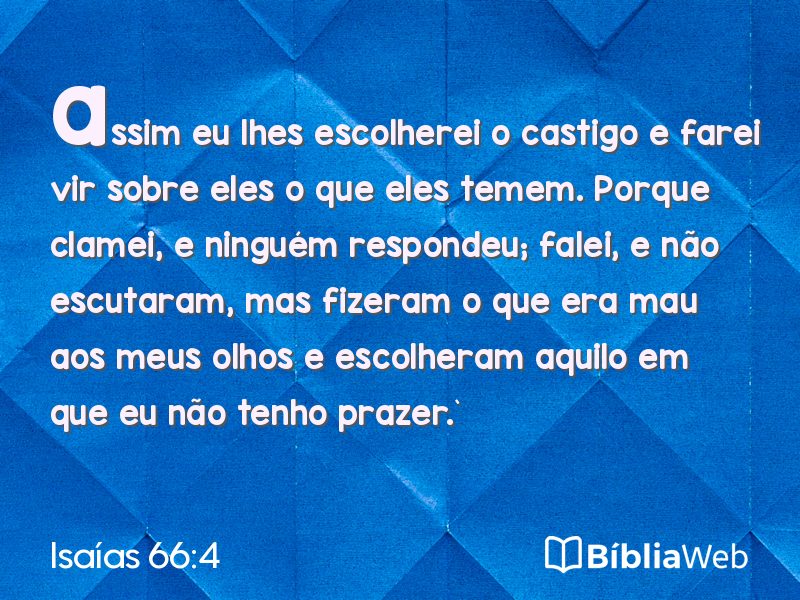 Isaías 66:4 em imagem para compartilhar