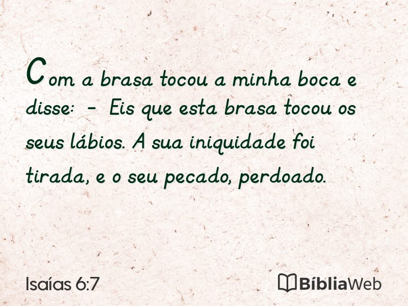 Isaías 6:7 em imagem para compartilhar
