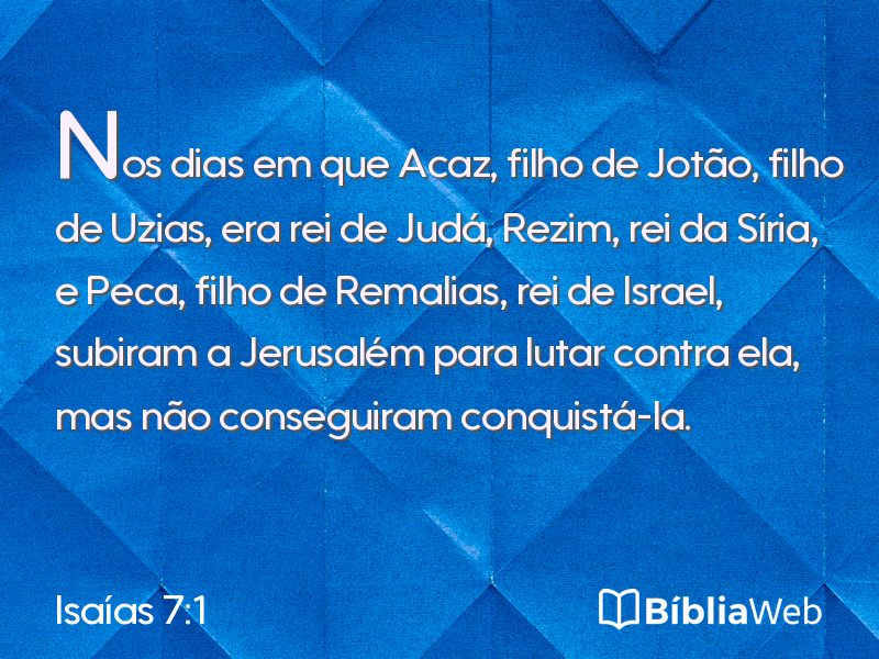 Isaías 7:1 em imagem para compartilhar