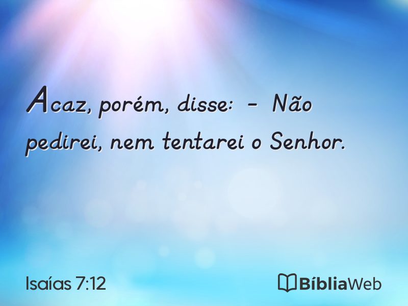 Isaías 7:12 em imagem para compartilhar