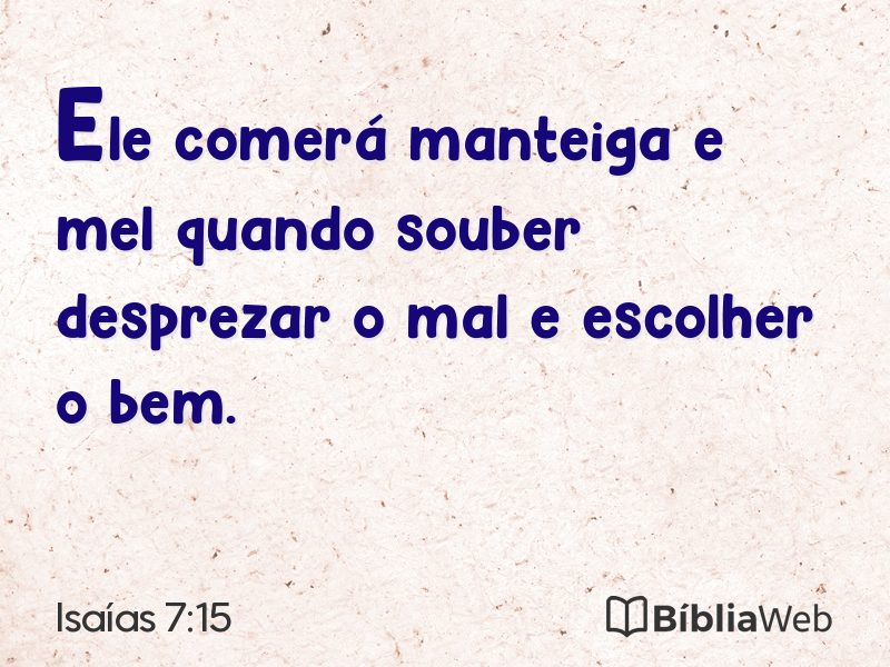 Isaías 7:15 em imagem para compartilhar