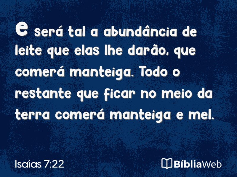 Isaías 7:22 em imagem para compartilhar