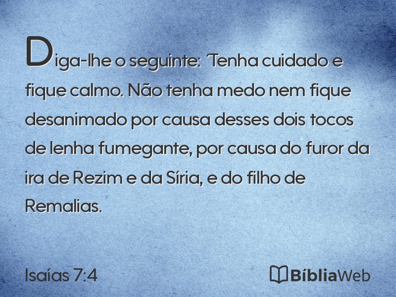 Isaías 7:4 em imagem para compartilhar