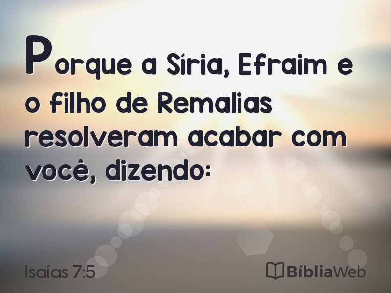 Isaías 7:5 em imagem para compartilhar