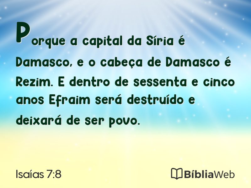 Isaías 7:8 em imagem para compartilhar