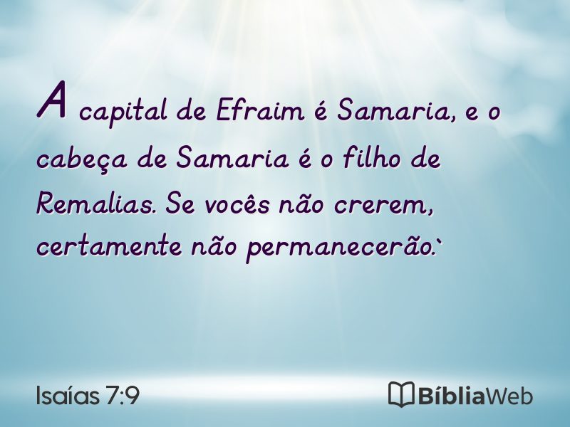 Isaías 7:9 em imagem para compartilhar