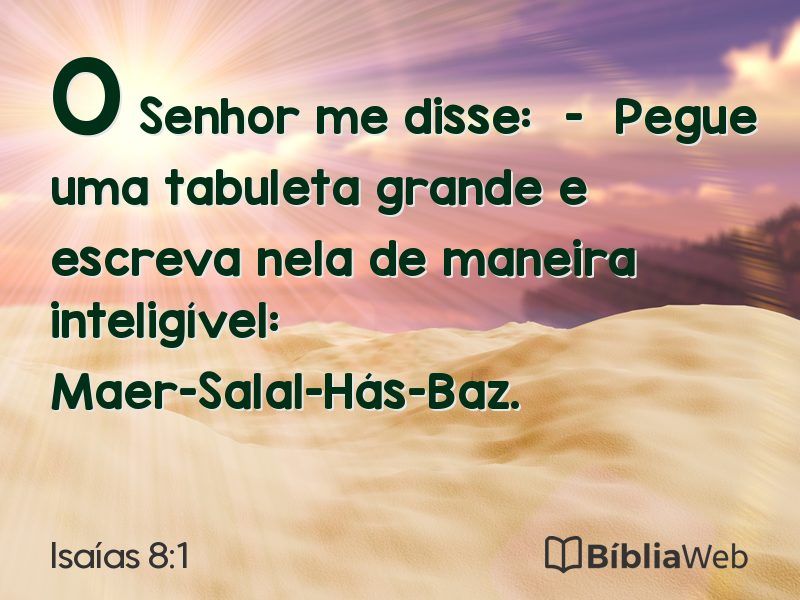 Isaías 8:1 em imagem para compartilhar