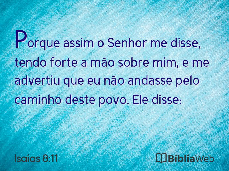 Isaías 8:11 em imagem para compartilhar