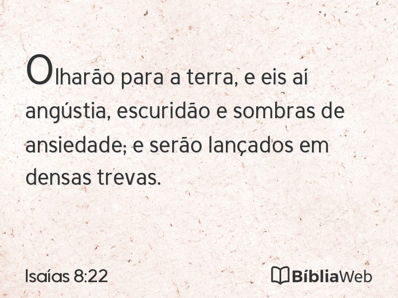 Isaías 8:22 em imagem para compartilhar