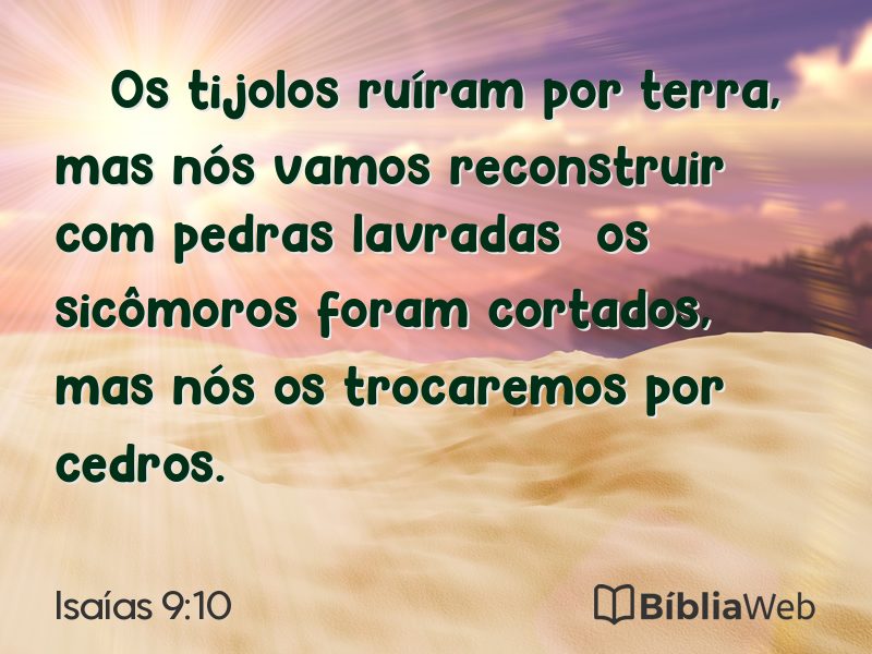 Isaías 9:10 em imagem para compartilhar