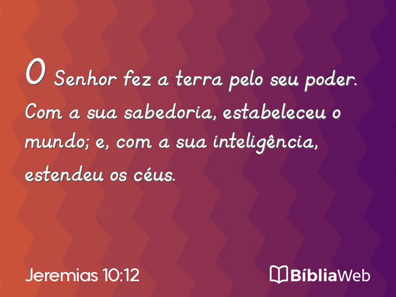 Jeremias 10:12 em imagem para compartilhar