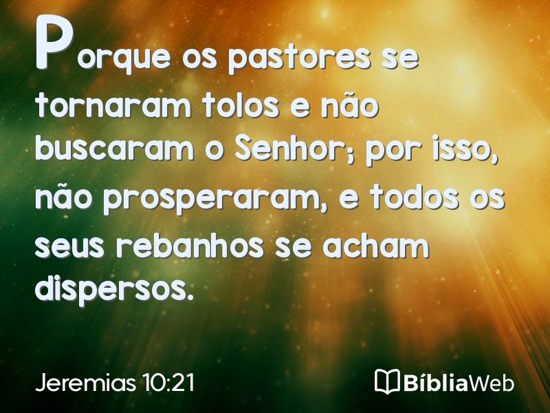 Jeremias 10:21 em imagem para compartilhar