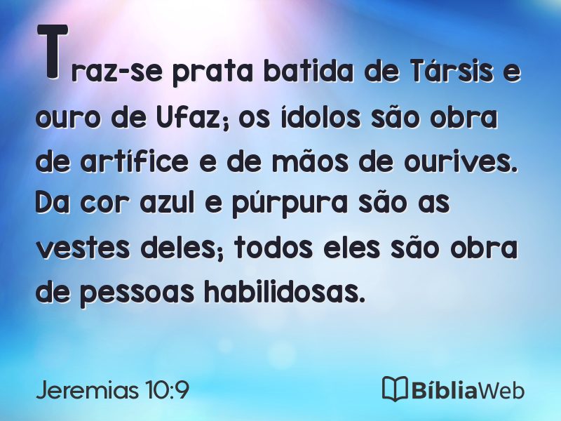 Jeremias 10:9 em imagem para compartilhar