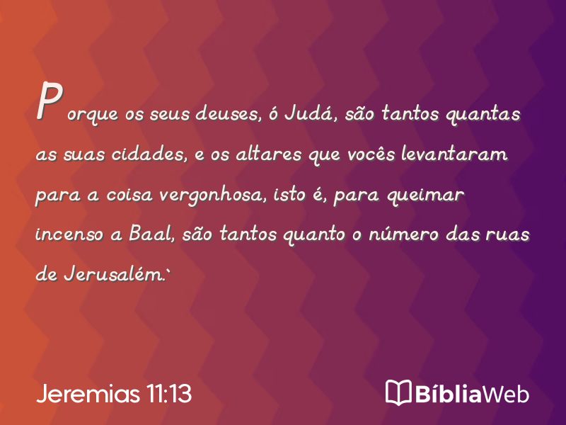 Jeremias 11:13 em imagem para compartilhar
