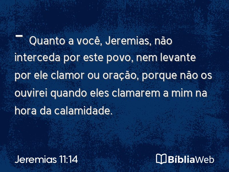Jeremias 11:14 em imagem para compartilhar