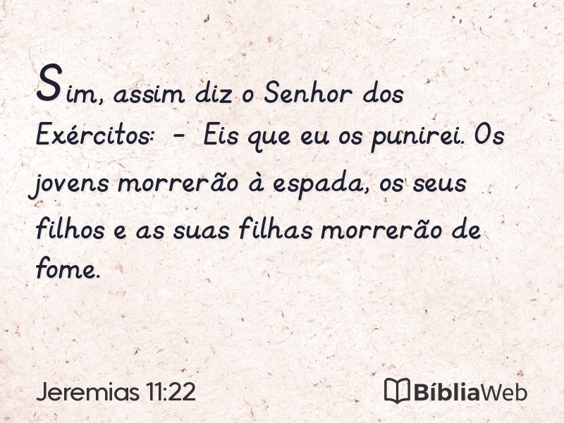 Jeremias 11:22 em imagem para compartilhar