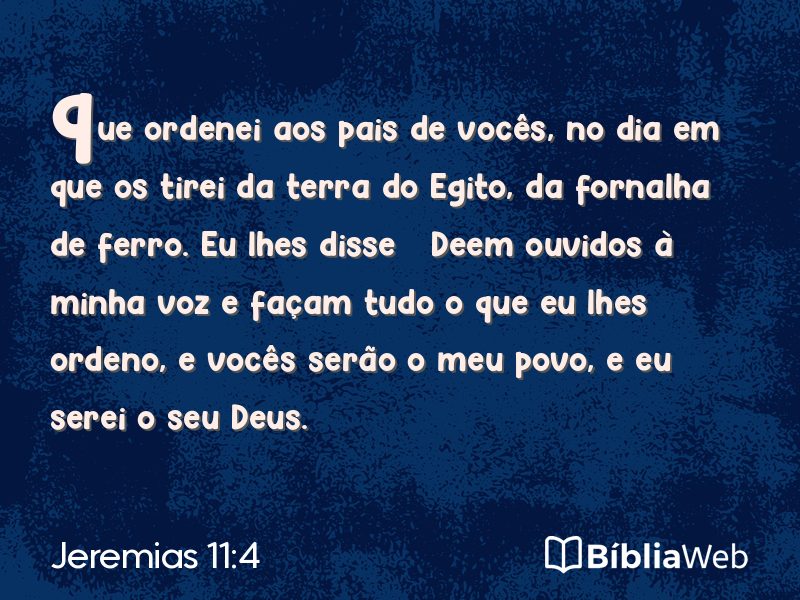 Jeremias 11:4 em imagem para compartilhar