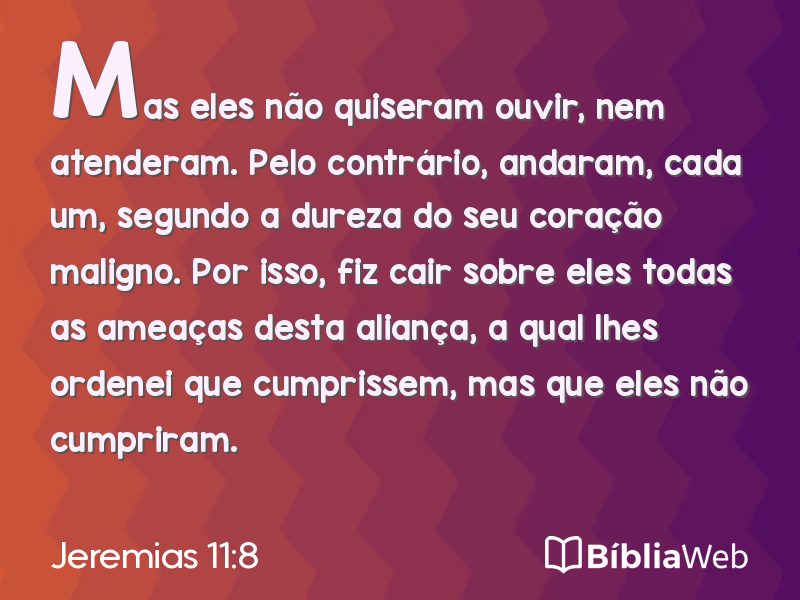 Jeremias 11:8 em imagem para compartilhar