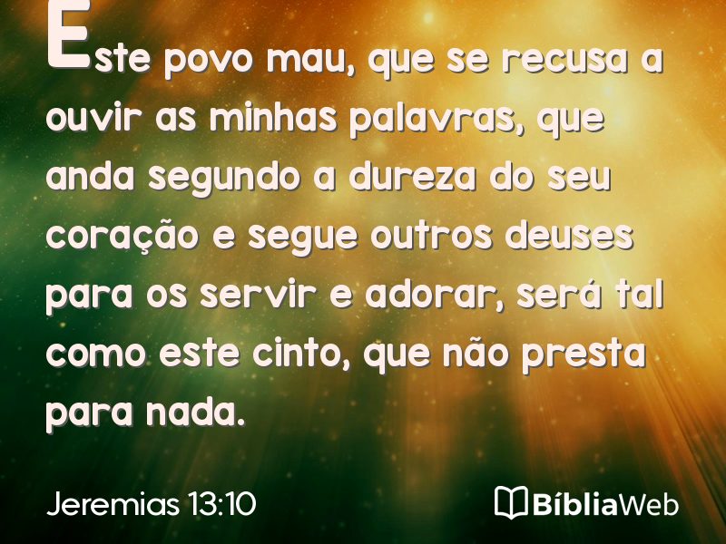 Jeremias 13:10 em imagem para compartilhar