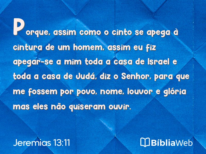 Jeremias 13:11 em imagem para compartilhar