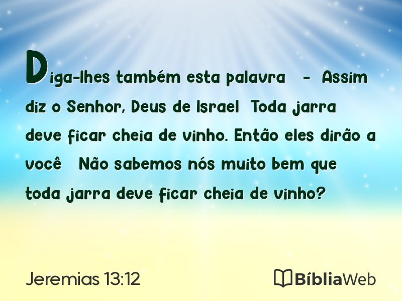 Jeremias 13:12 em imagem para compartilhar