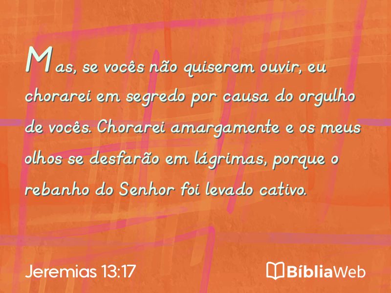 Jeremias 13:17 em imagem para compartilhar